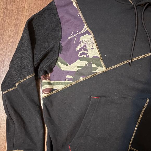 Nike Air Jordan by Solefly Patchwork Hoodie Black/Camo Size Large Tall - Picture 4 of 7